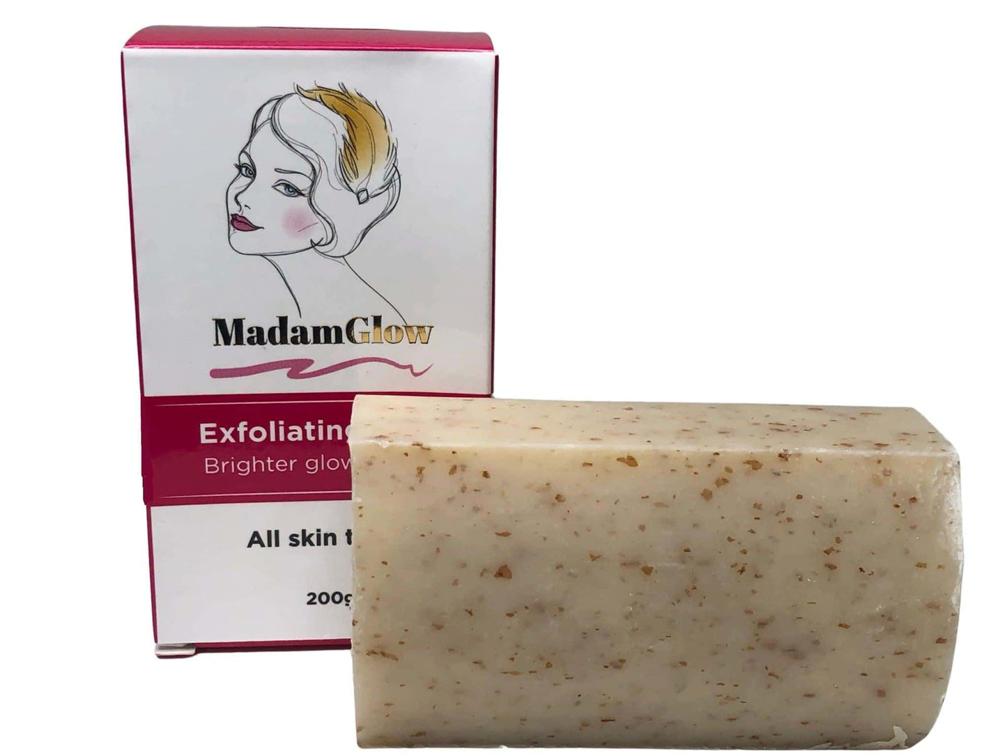 Madamglow Exfoliating Bar Soap skin Brightening Fades Hyperpigmentation Fades Acne Scars - BigDealcosmetics