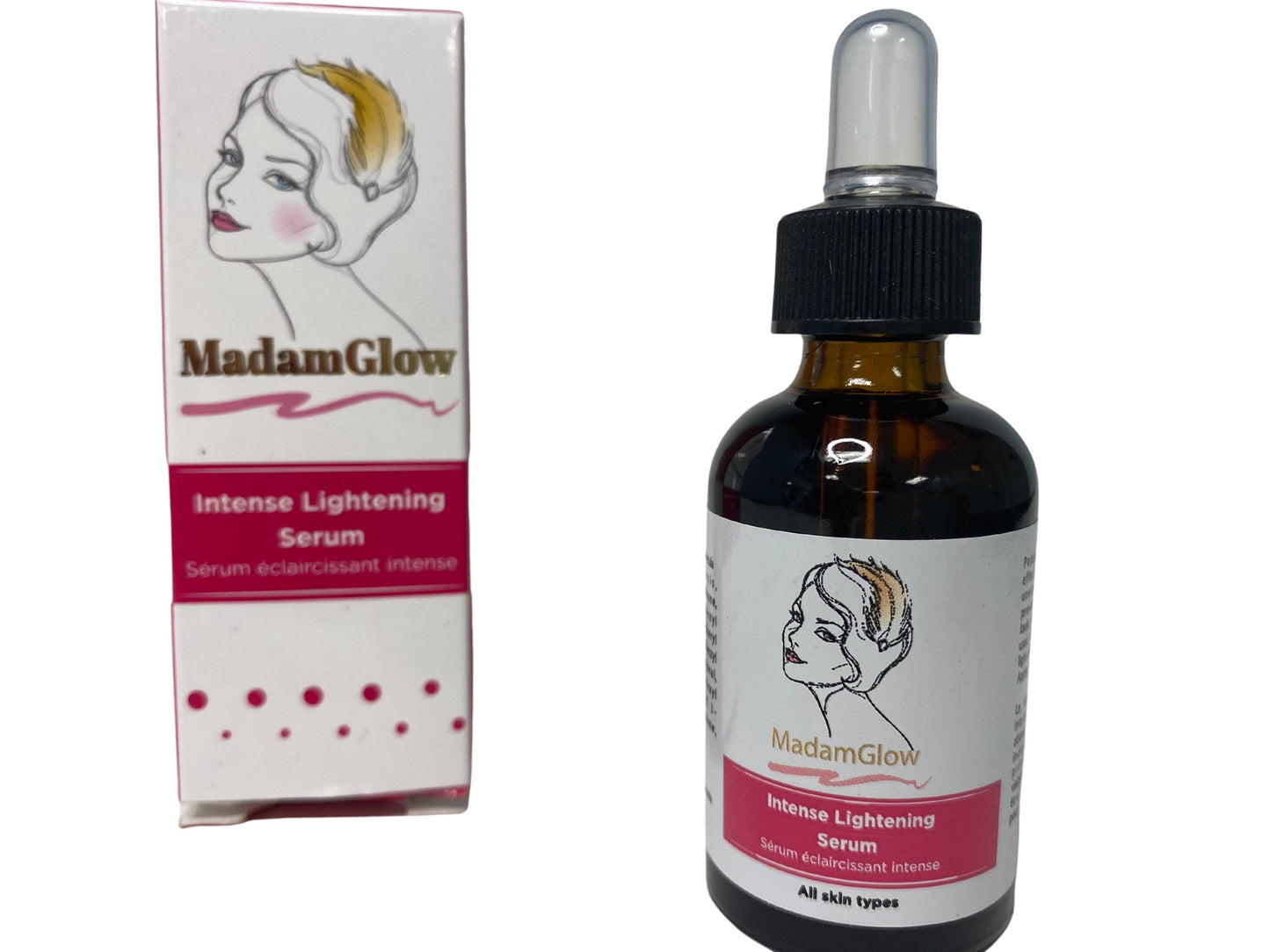 Madamglow intense Lightening Serum with AHA Fade Hyperpigmentation Dark Spots Even Skin Tone Repair Damaged Skin - BigDealcosmetics